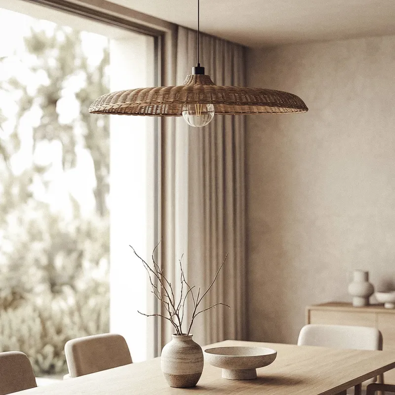suspension-rotin-80cm-monture-noire-decoration-culot-e27