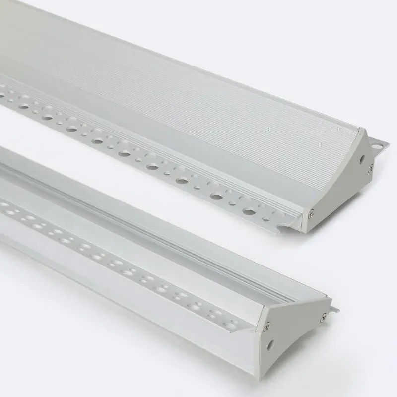 Profilé Aluminium ruban encastrable de sol avec diffuseur Continu pour Ruban LED