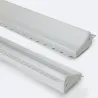 Profilé Aluminium ruban encastrable de sol avec diffuseur Continu pour Ruban LED