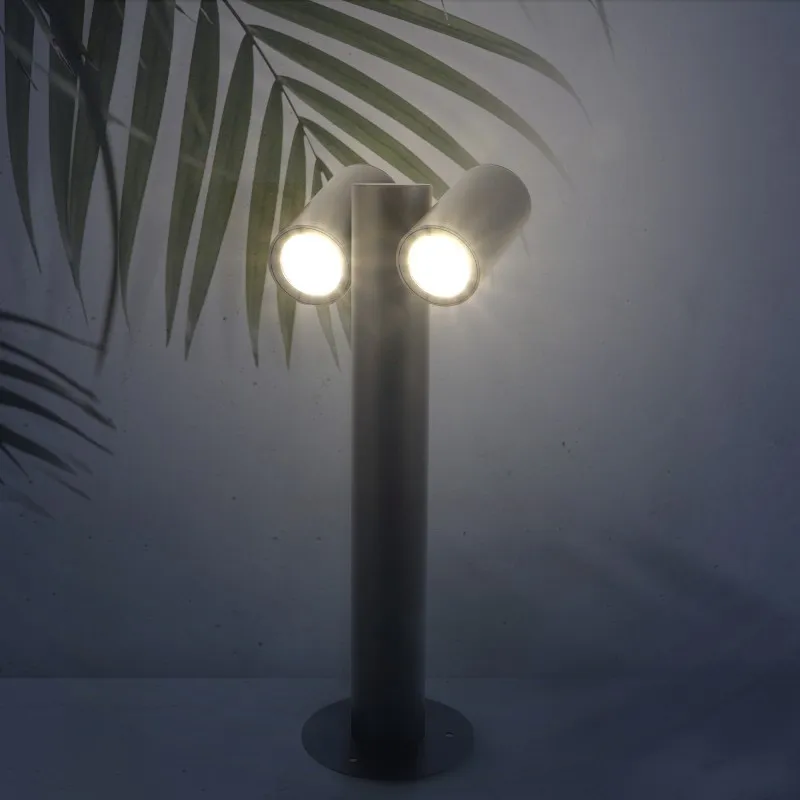 borne-potelet-exterieur-45cm-double-tetes-orientable-noire-gu10-balisage