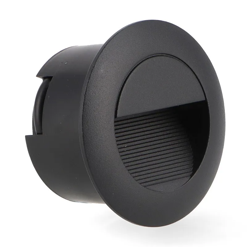 eclairage-encastrable-mural-exterieure-balisage-3w-led-250lm-rond-noir