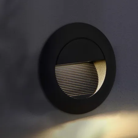 eclairage-encastrable-mural-exterieure-balisage-3w-led-250lm-rond-noir