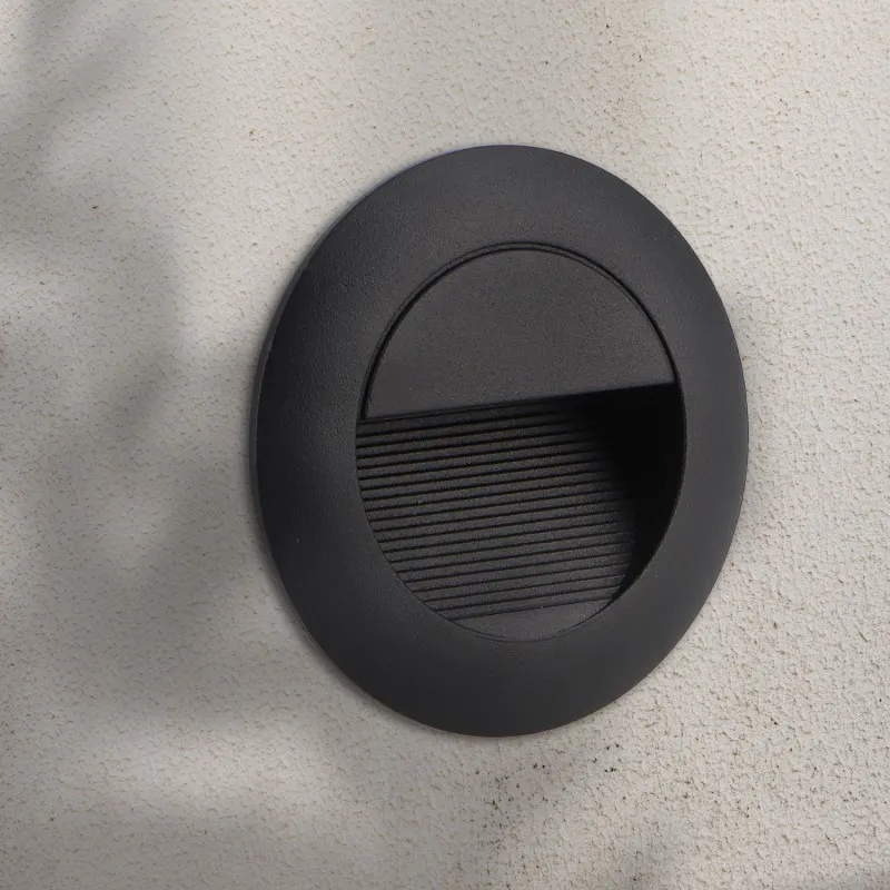eclairage-encastrable-mural-exterieure-balisage-3w-led-250lm-rond-noir