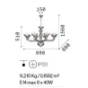 Lustre Casanova SP8 Transparent 8 Flammes E14 – Suspension Design Verre Soufflé
