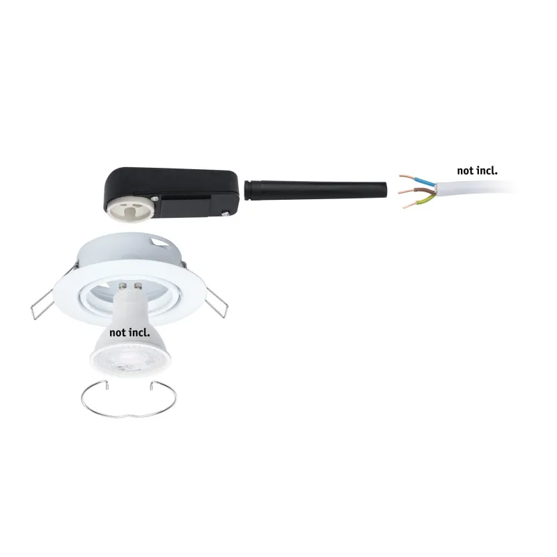 Base encastré orientable max10x10W GU10 230V 51mm blanc/métal - Pas...
