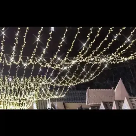 COSMIC – Plafond Racc 2x30m8lignes230V Blanc chaud pétillant – Festilight 54501-8-W9-Z