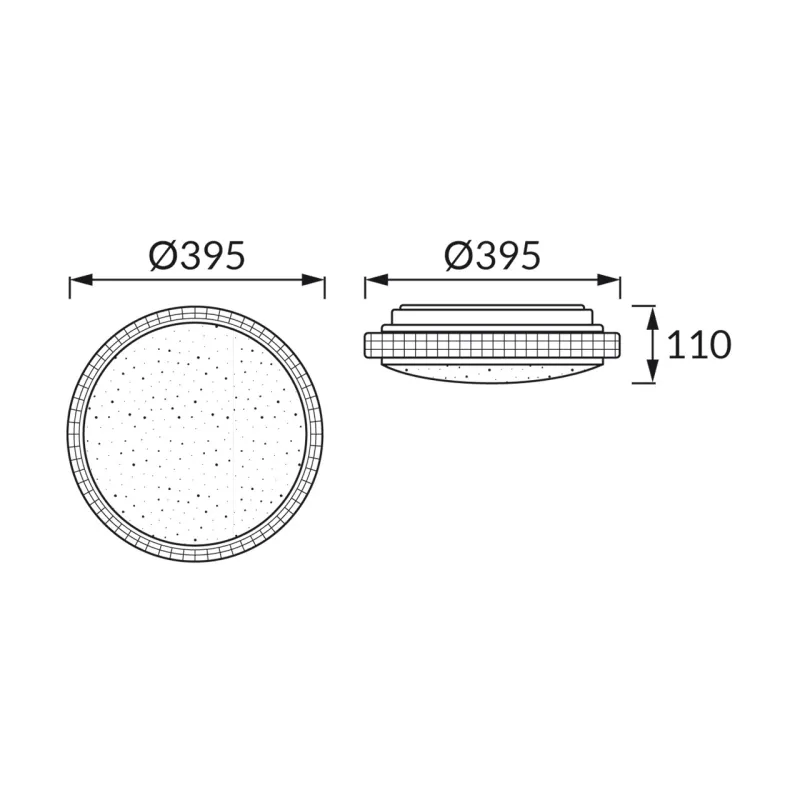 Plafonnier LED E27 effet diamant 40 cm – Luminaire moderne 3 ampoules MILENA C