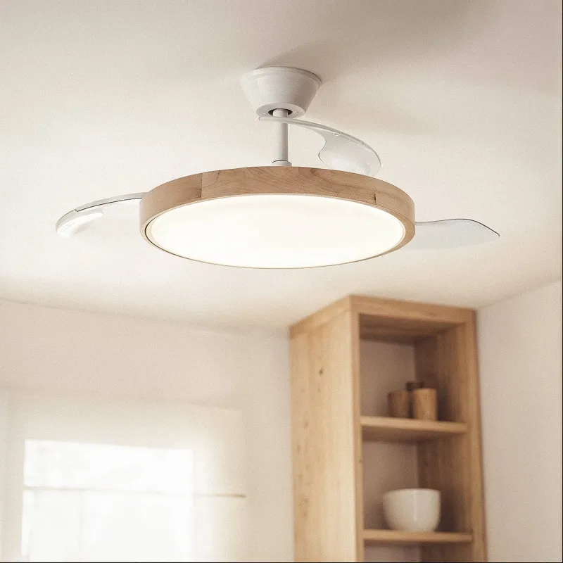 plafonnier-ventilateur-led-cct-bois-pales-retractables-diametre-100cm
