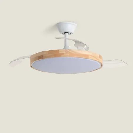 plafonnier-ventilateur-led-cct-bois-pales-retractables-diametre-100cm