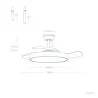 Plafonnier Ventilateur LED 30W CCT Ø100 cm – Pales Rétractables, Télécommande et Mode Été/Hiver