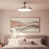 Plafonnier Ventilateur LED 30W CCT Ø100 cm – Pales Rétractables, Télécommande et Mode Été/Hiver