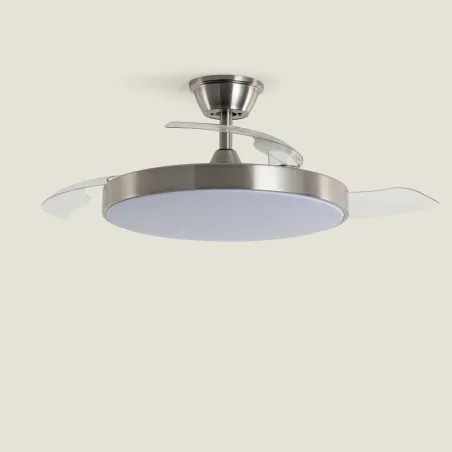 Plafonnier Ventilateur LED 30W CCT Ø100 cm – Pales Rétractables, Télécommande et Mode Été/Hiver