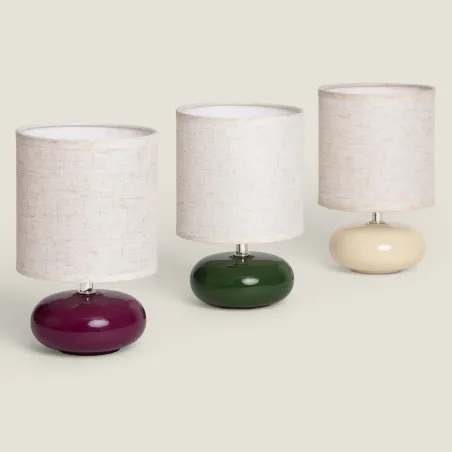 lampe-de-table-ceramique-culot-e14-abat-jour-3-couleurs