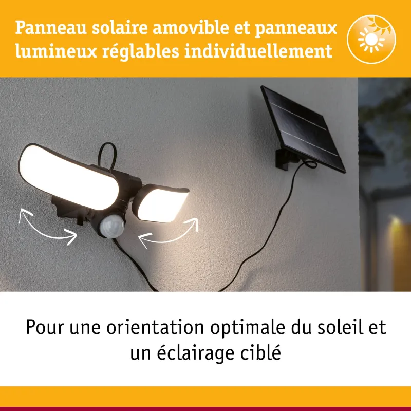 Applique Solaire LED SONLIG 2200 Lumens IP65 avec Détecteur de Mouvement et Capteur Crépusculaire