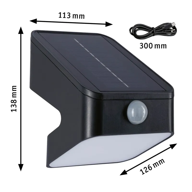 Applique Solaire LESLY Détecteur de Mouvement Infrarouge et Crépusculaire IP65 | Éclairage Extérieur LED Autonome