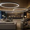 Suspension LED Cercle Noir 90 cm – 38W 4500 Ll push dali | Luminaire Design Moderne Bureau, Commerce et Intérieur Professionnel