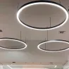 Suspension LED Cercle Noir 120 cm – 56W 7500 Lumens | Luminaire Design Moderne Bureau, Commerce et Intérieur Professionnel