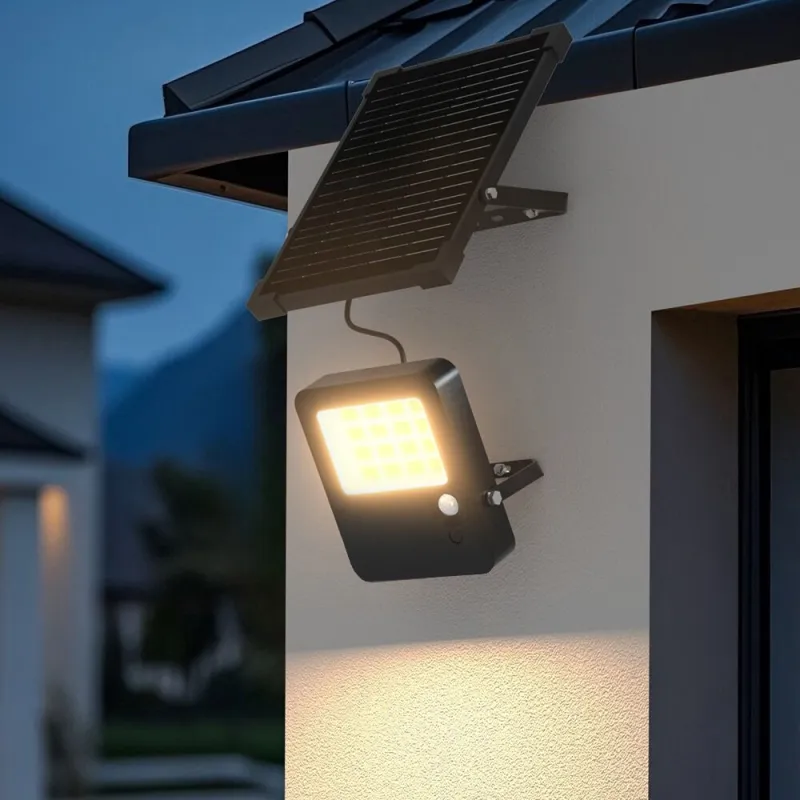 Projecteur LED Solaire MIAMI 1900 Lumens avec Détecteur de Mouvement PIR et CCT Variable | Éclairage Extérieur IP65