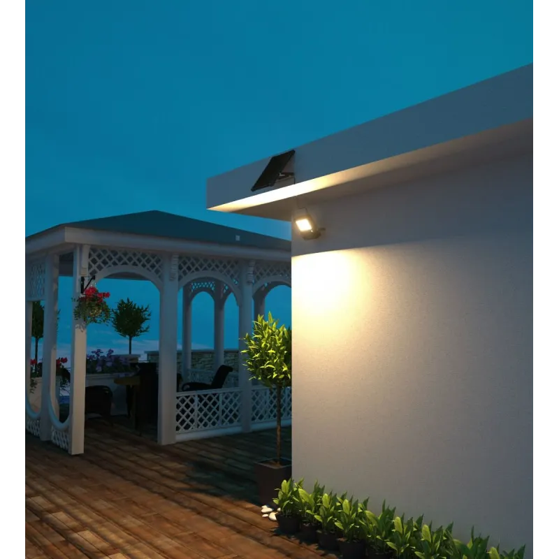 Projecteur LED Solaire MIAMI 1900 Lumens avec Détecteur de Mouvement PIR et CCT Variable | Éclairage Extérieur IP65