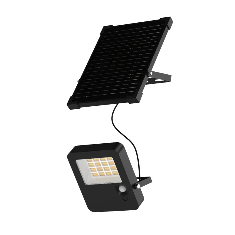 Projecteur LED Solaire MIAMI 1900 Lumens avec Détecteur de Mouvement PIR et CCT Variable | Éclairage Extérieur IP65