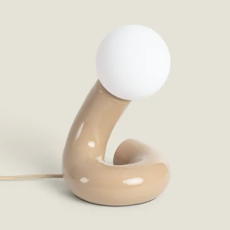 Lampe à poser Twist chrome en céramique - Design moderne G9