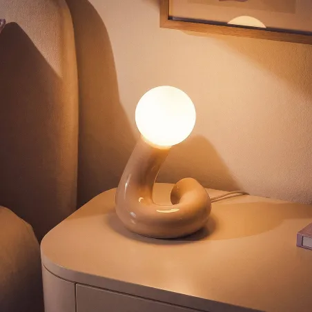 Lampe à poser Twist chrome en céramique - Design moderne G9