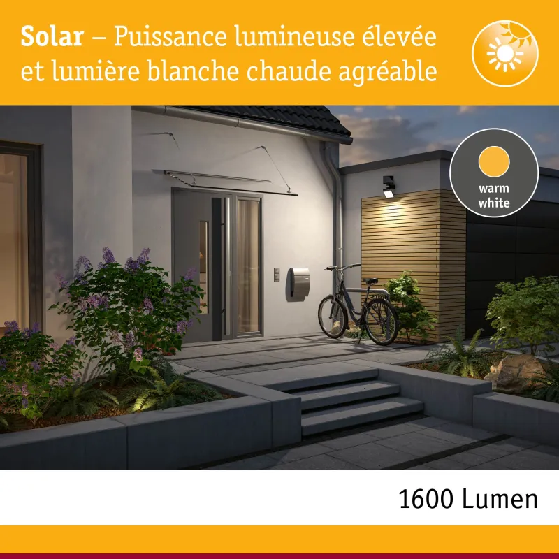 Applique solaire LED 1000 lm avec détecteur de mouvement IP65 - LESLA 3000K