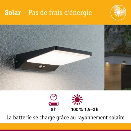 Applique murale solaire LED 5W IP44 – Éclairage extérieur design