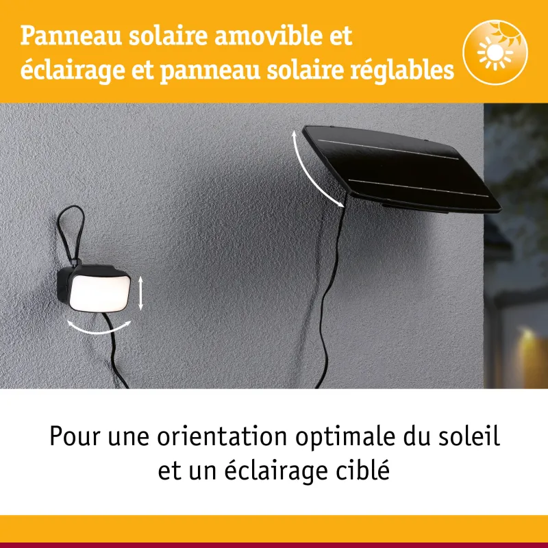 Applique projecteur solaire FLOTAS 700 lm IP65 détecteur de mouvement