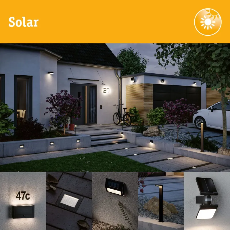 Borne solaire SOLEY 100 lm détecteur de mouvement IP44 anthracite