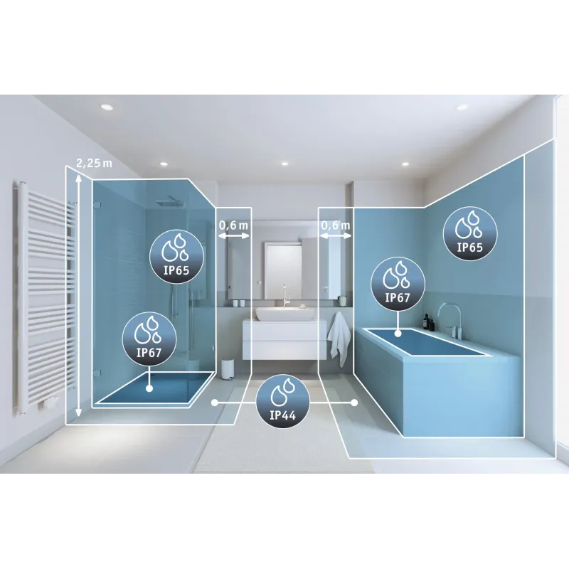 Miroir lumineux LED MIRRA IP44 1400 lm gradable avec anti-buée et White Switch