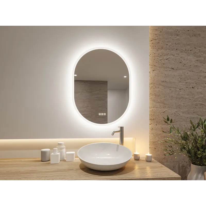 Miroir lumineux LED MIRRA IP44 1400 lm gradable avec anti-buée et White Switch