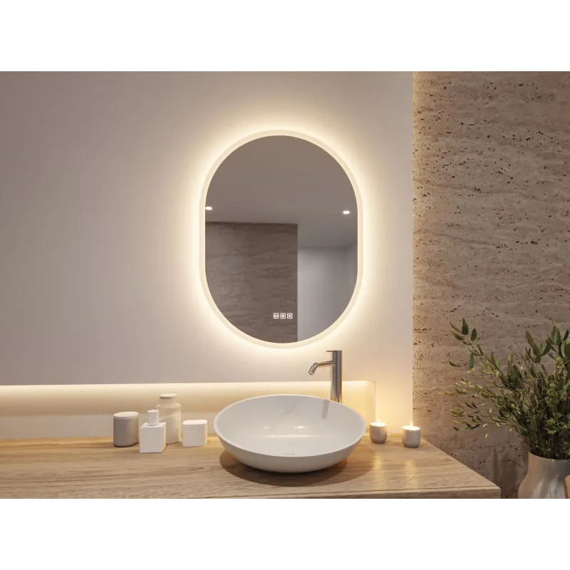 Miroir lumineux LED MIRRA IP44 1400 lm gradable avec anti-buée et White Switch