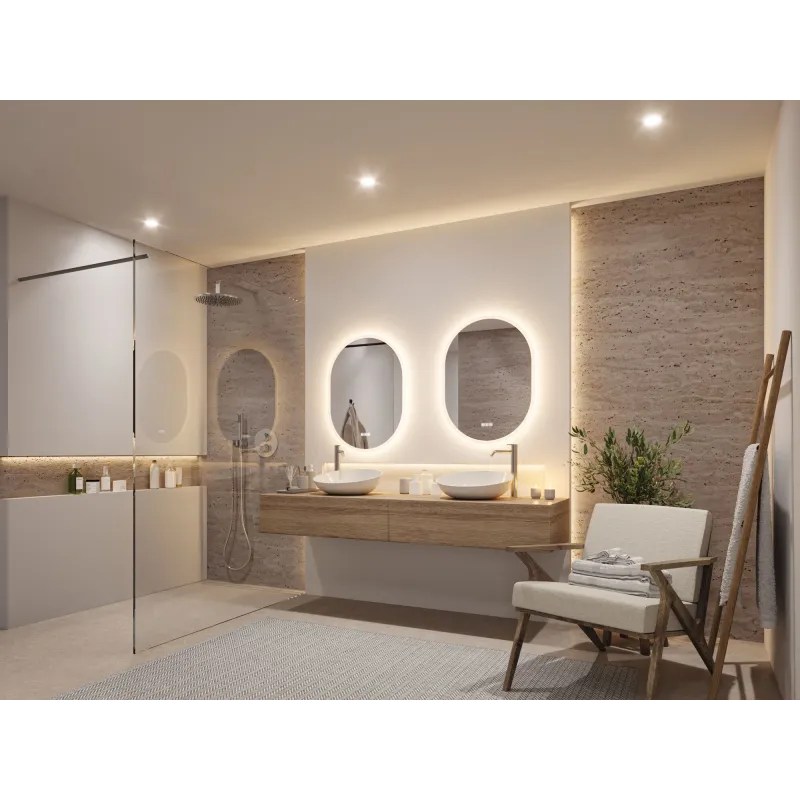Miroir lumineux LED MIRRA IP44 1400 lm gradable avec anti-buée et White Switch