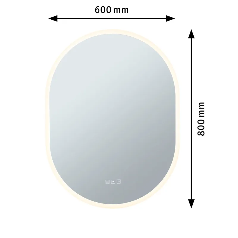 Miroir lumineux LED MIRRA IP44 1400 lm gradable avec anti-buée et White Switch