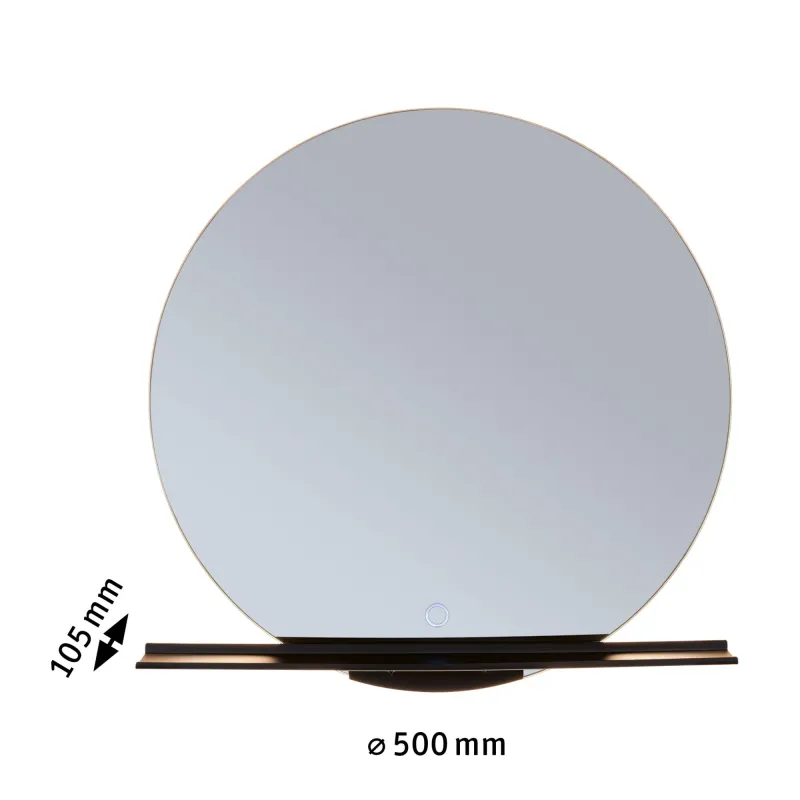 Miroir lumineux LED MIRO noir mat 500 lm IP44 Tunable White salle de bain