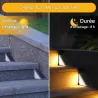 Éclairage solaire d'escalier LED extérieur – Balisage marche jardin IP65 automatique