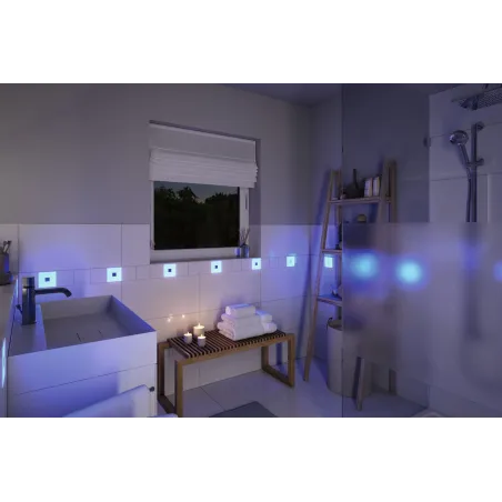 Kit 5 Carreaux LED RGBW LumiTiles 10x10 cm Zigbee IP44 – Carrelage lumineux connecté pour salle de bain et cuisine