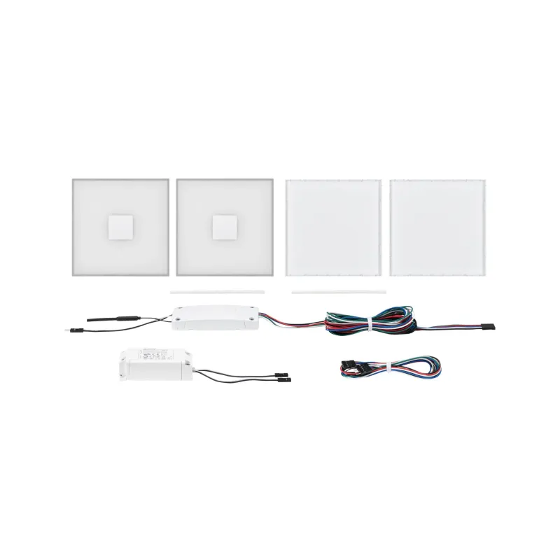 Carrelage LED RGBW encastrable 100x100 mm IP44 – Kit de 2 dalles lumineuses Zigbee pour salle de bain et cuisine