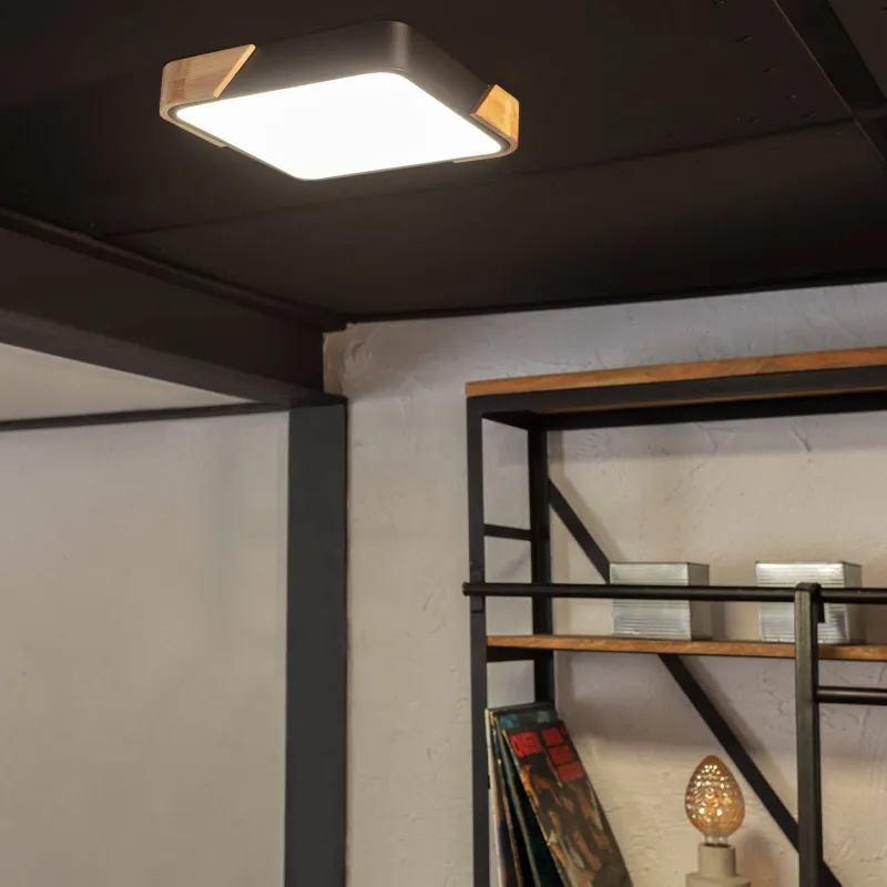 plafonnier-led-18w-cct-40cm-3000k-4000k-6000k-bois-et-metal-noir