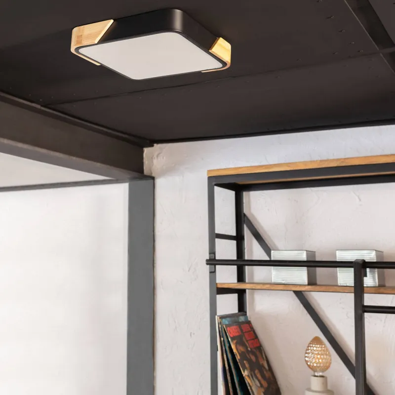 plafonnier-led-18w-cct-40cm-3000k-4000k-6000k-bois-et-metal-noir