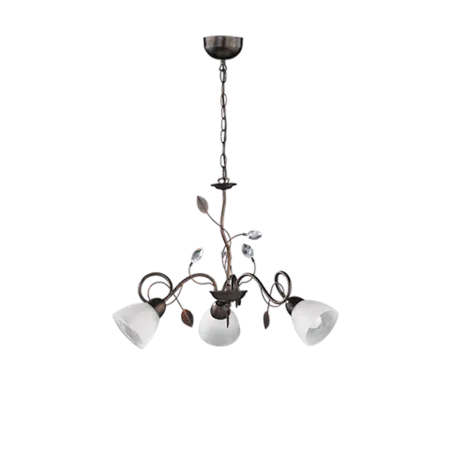 TRIO Lustre intérieur rouille antique et albâtre TRADITIO - Pas cher
