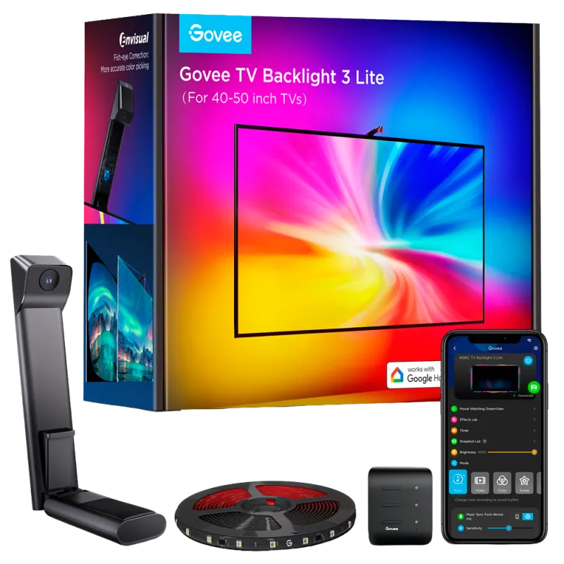 Kit Ambilight TV 85 pouces avec caméra | Éclairage LED intelligent RGBIC