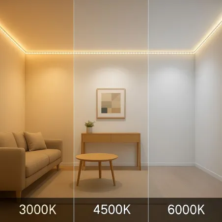 Kit Ruban LED CCT 3 m prêt à l'emploi – Blanc chaud à blanc froid – Éclairage LED intérieur