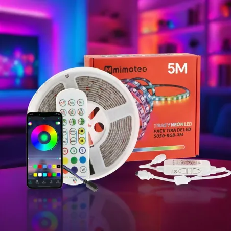 Kit Ruban LED RGB 5 mètres IP65 prêt à l'emploi – Décoration & ambiance lumineuse