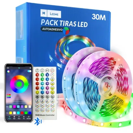 Kit Ruban LED RGB 30 mètres IP20 prêt à l'emploi – Décoration & ambiance lumineuse