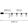Guirlande LED Guinguette 10 Ampoules 6,5m Blanc Chaud 2700K 220V – Éclairage Terrasse et Jardin