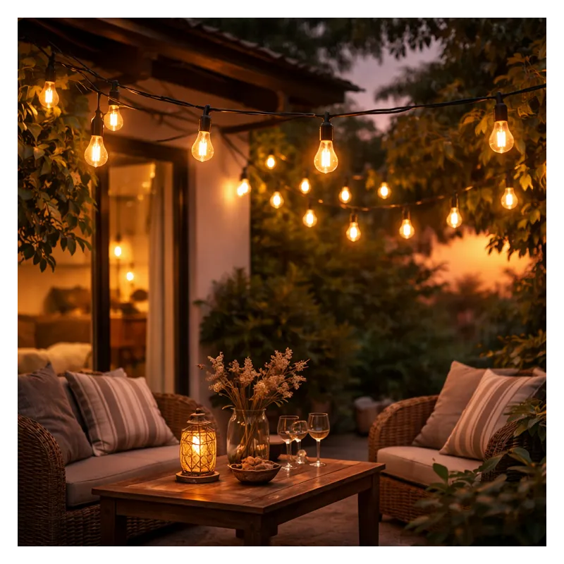 Guirlande LED Guinguette 10 Ampoules 6,5m Blanc Chaud 2700K 220V – Éclairage Terrasse et Jardin