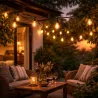 Guirlande LED Guinguette 10 Ampoules 6,5m Blanc Chaud 2700K 220V – Éclairage Terrasse et Jardin