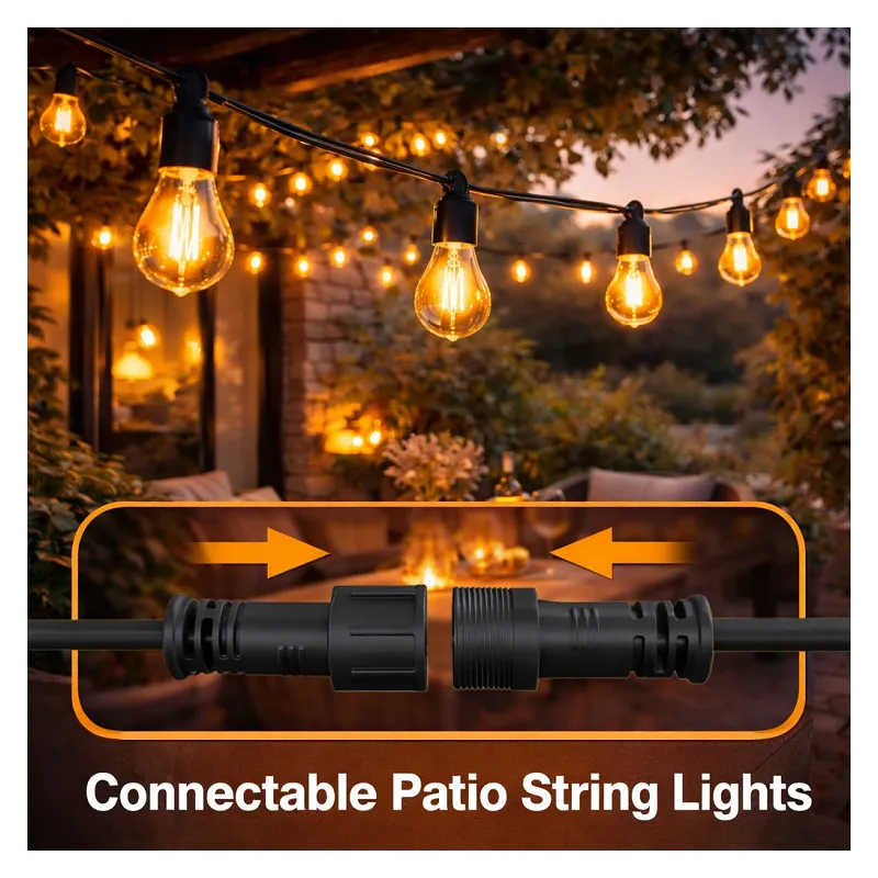 Guirlande LED Guinguette 10 Ampoules 6,5m Blanc Chaud 2700K 220V – Éclairage Terrasse et Jardin